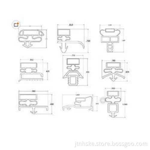 professional Refrigerator Door Seal , solid and sponge PVC